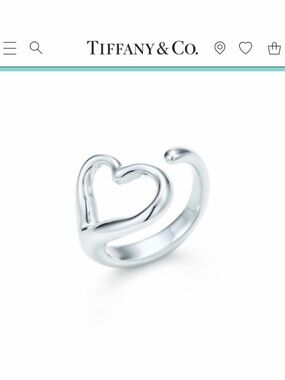 Tiffany & Co. Sterling Silver Peretti OpenHeart Wrap Ring - Silver